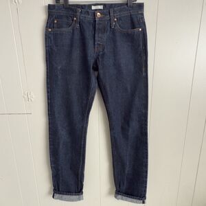 Unbranded UB101 Indigo Selvedge Raw Denim Button Fly Skinny Fit Jeans Men 33X33